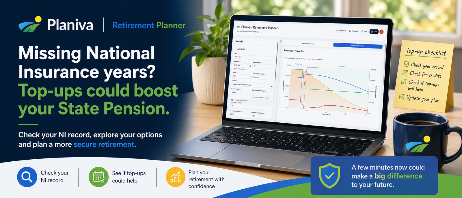 A person reviewing their National Insurance record and State Pension forecast as part of retirement planning.